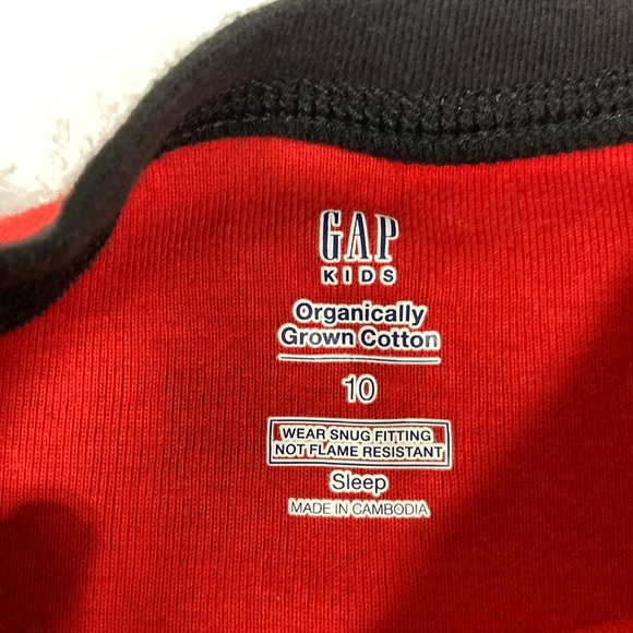 Gap organically grown cotton red black snug fit pajamas size 10 - Picture 4 of 7